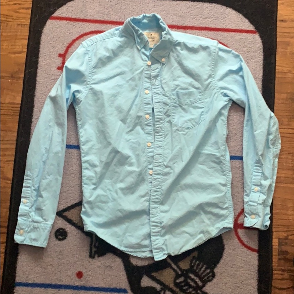 American Eagle Baby Blue Button Down